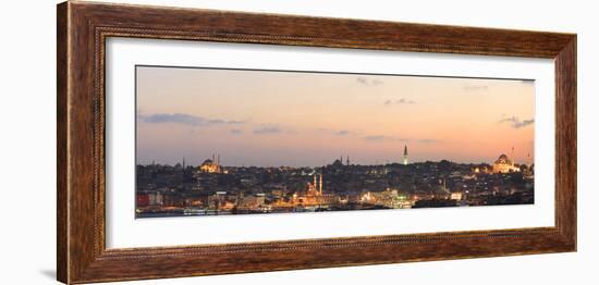 Panorama. Suleymaniye Mosque, the Blue Mosque and Hagia Sophia. the Golden Horn. Istanbul. Turkey-Tom Norring-Framed Photographic Print