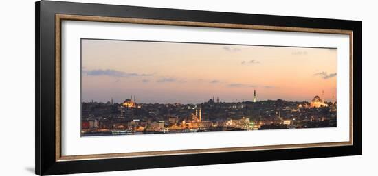 Panorama. Suleymaniye Mosque, the Blue Mosque and Hagia Sophia. the Golden Horn. Istanbul. Turkey-Tom Norring-Framed Photographic Print