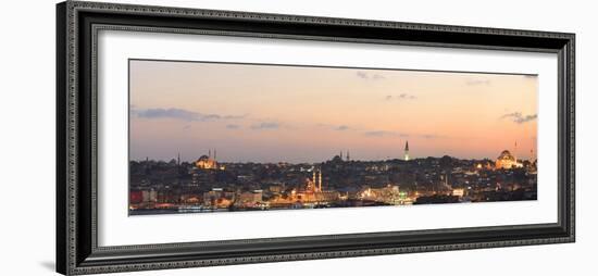 Panorama. Suleymaniye Mosque, the Blue Mosque and Hagia Sophia. the Golden Horn. Istanbul. Turkey-Tom Norring-Framed Photographic Print