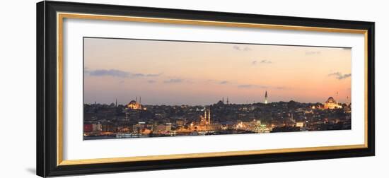 Panorama. Suleymaniye Mosque, the Blue Mosque and Hagia Sophia. the Golden Horn. Istanbul. Turkey-Tom Norring-Framed Photographic Print