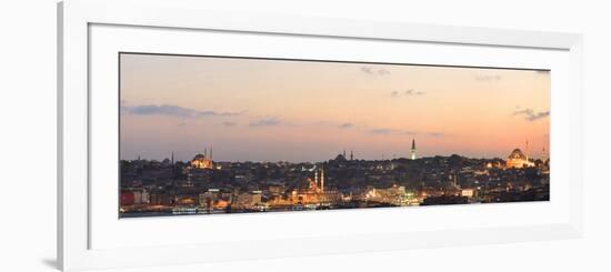 Panorama. Suleymaniye Mosque, the Blue Mosque and Hagia Sophia. the Golden Horn. Istanbul. Turkey-Tom Norring-Framed Photographic Print