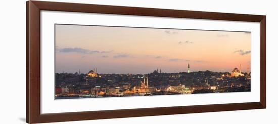 Panorama. Suleymaniye Mosque, the Blue Mosque and Hagia Sophia. the Golden Horn. Istanbul. Turkey-Tom Norring-Framed Photographic Print