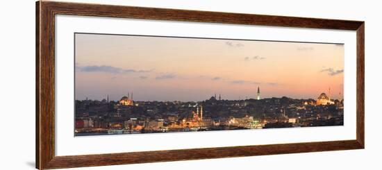 Panorama. Suleymaniye Mosque, the Blue Mosque and Hagia Sophia. the Golden Horn. Istanbul. Turkey-Tom Norring-Framed Photographic Print