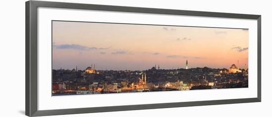 Panorama. Suleymaniye Mosque, the Blue Mosque and Hagia Sophia. the Golden Horn. Istanbul. Turkey-Tom Norring-Framed Photographic Print