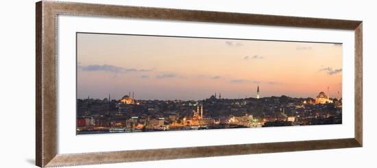 Panorama. Suleymaniye Mosque, the Blue Mosque and Hagia Sophia. the Golden Horn. Istanbul. Turkey-Tom Norring-Framed Photographic Print