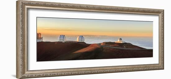 Panorama. Sunset at Maunakea Observatory. Hawaii. Usa-Tom Norring-Framed Photographic Print