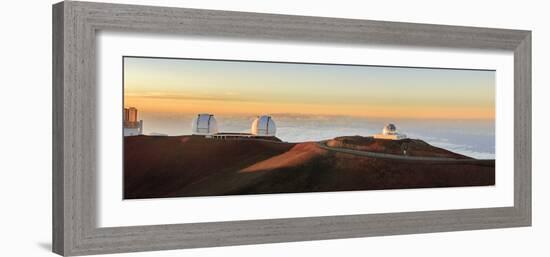 Panorama. Sunset at Maunakea Observatory. Hawaii. Usa-Tom Norring-Framed Photographic Print