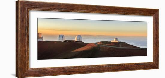 Panorama. Sunset at Maunakea Observatory. Hawaii. Usa-Tom Norring-Framed Photographic Print