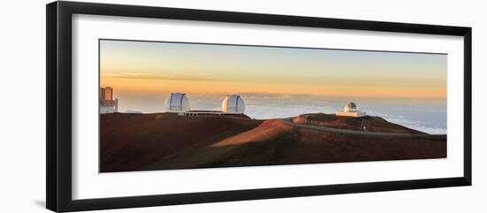 Panorama. Sunset at Maunakea Observatory. Hawaii. Usa-Tom Norring-Framed Photographic Print