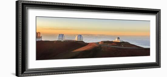 Panorama. Sunset at Maunakea Observatory. Hawaii. Usa-Tom Norring-Framed Photographic Print