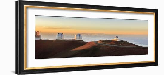 Panorama. Sunset at Maunakea Observatory. Hawaii. Usa-Tom Norring-Framed Photographic Print