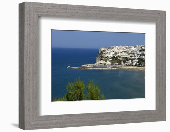 Panorama view of Peschici, Gargano, Apulia, Italy, Europe-Marco Brivio-Framed Photographic Print