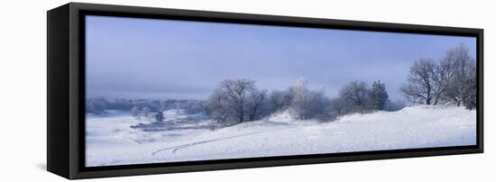 Panorama Winter Dunes-István Nagy-Framed Stretched Canvas