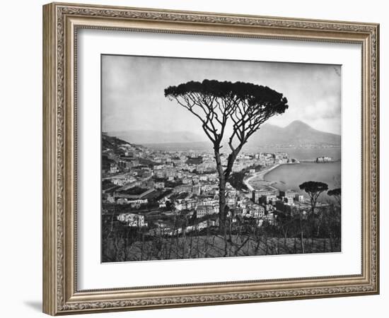 Panoramic Aerial View of Naples-null-Framed Photographic Print