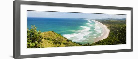 Panoramic Aerial View of Tallow Beach at Byron Bay, New South Wales, Australia, Pacific-Matthew Williams-Ellis-Framed Photographic Print