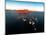 Panoramic aerial view of the fishing village of Henningsvaer and mountains at sunset-Roberto Moiola-Mounted Photographic Print