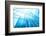 Panoramic and Perspective Wide Angle View to Steel Blue Background of Glass High Rise Building-Vladitto-Framed Photographic Print