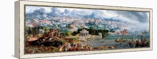 Panoramic Fantasy with the Abduction of Helen, 1535-Maerten van Heemskerck-Framed Premier Image Canvas