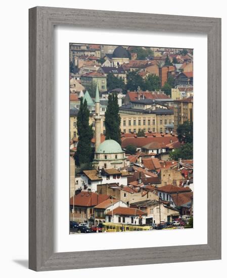 Panoramic Hilltop View of the City, Sarajevo, Bosnia-Christian Kober-Framed Photographic Print