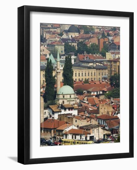 Panoramic Hilltop View of the City, Sarajevo, Bosnia-Christian Kober-Framed Photographic Print