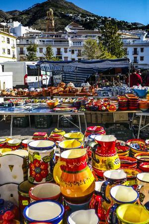 'Colourful ceramics in Competa's Street Market with the village and ...