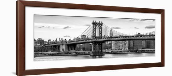 Panoramic Landscape - Manhattan Bridge with the Empire State Building from Brooklyn-Philippe Hugonnard-Framed Photographic Print