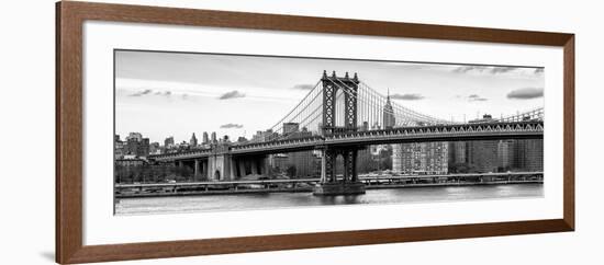 Panoramic Landscape - Manhattan Bridge with the Empire State Building from Brooklyn-Philippe Hugonnard-Framed Photographic Print