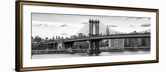 Panoramic Landscape - Manhattan Bridge with the Empire State Building from Brooklyn-Philippe Hugonnard-Framed Photographic Print