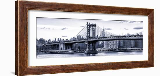 Panoramic Landscape - Manhattan Bridge with the Empire State Building from Brooklyn-Philippe Hugonnard-Framed Photographic Print