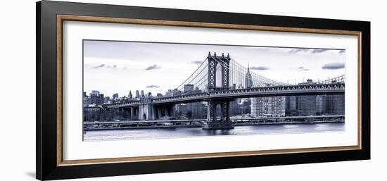 Panoramic Landscape - Manhattan Bridge with the Empire State Building from Brooklyn-Philippe Hugonnard-Framed Photographic Print