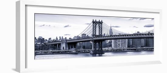 Panoramic Landscape - Manhattan Bridge with the Empire State Building from Brooklyn-Philippe Hugonnard-Framed Photographic Print