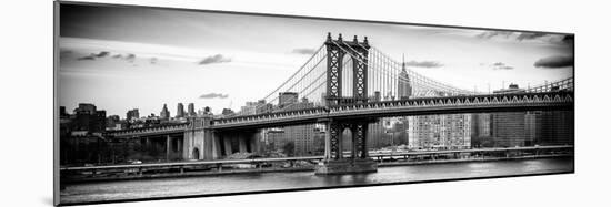 Panoramic Landscape - Manhattan Bridge with the Empire State Building from Brooklyn-Philippe Hugonnard-Mounted Photographic Print