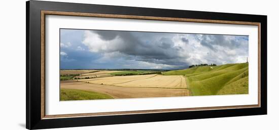 Panoramic Landscape View of the Cherhill Downs, Wiltshire, England, United Kingdom, Europe-Graham Lawrence-Framed Photographic Print