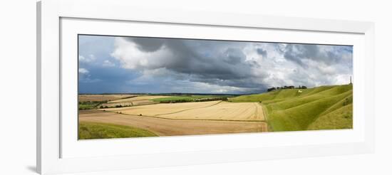 Panoramic Landscape View of the Cherhill Downs, Wiltshire, England, United Kingdom, Europe-Graham Lawrence-Framed Photographic Print