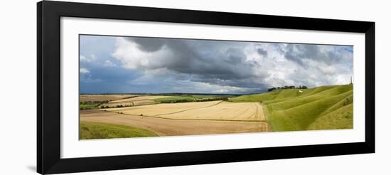 Panoramic Landscape View of the Cherhill Downs, Wiltshire, England, United Kingdom, Europe-Graham Lawrence-Framed Photographic Print