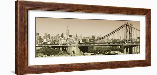 Panoramic - Landscapes - Brooklyn Bridge - New York - United States-Philippe Hugonnard-Framed Photographic Print