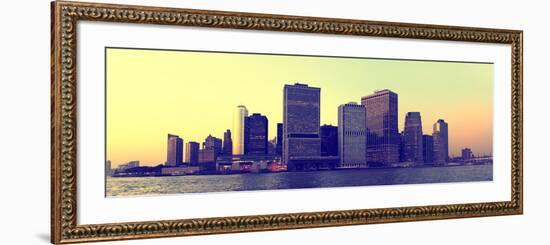 Panoramic - Landscapes - Sunset - Skylines - Mannattan - New York City - United States-Philippe Hugonnard-Framed Photographic Print