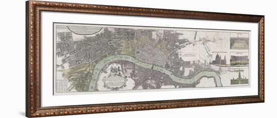 Panoramic Map of London-The Vintage Collection-Framed Premium Giclee Print