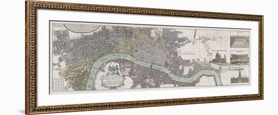 Panoramic Map of London-The Vintage Collection-Framed Premium Giclee Print