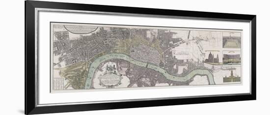 Panoramic Map of London-The Vintage Collection-Framed Premium Giclee Print