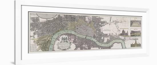 Panoramic Map of London-The Vintage Collection-Framed Premium Giclee Print