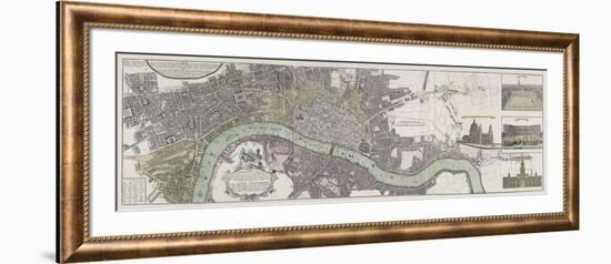 Panoramic Map of London-The Vintage Collection-Framed Premium Giclee Print