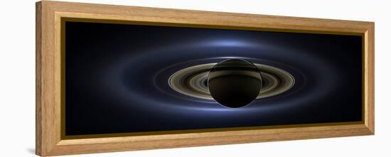 Panoramic Mosaic of the Saturn System Backlit by the Sun-null-Framed Premier Image Canvas