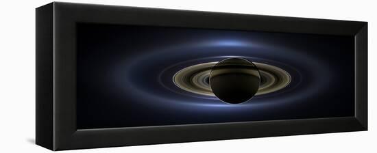 Panoramic Mosaic of the Saturn System Backlit by the Sun-null-Framed Premier Image Canvas