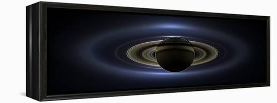 Panoramic Mosaic of the Saturn System Backlit by the Sun-null-Framed Premier Image Canvas