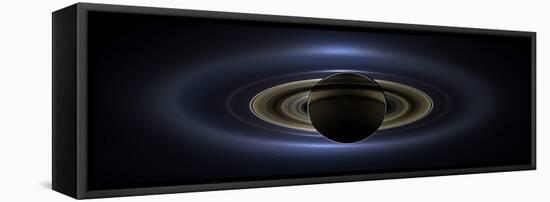 Panoramic Mosaic of the Saturn System Backlit by the Sun-null-Framed Premier Image Canvas