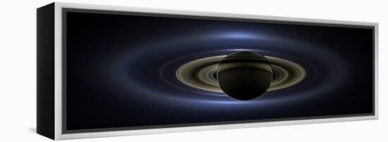 Panoramic Mosaic of the Saturn System Backlit by the Sun-null-Framed Premier Image Canvas