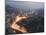 Panoramic Night View of the City, Sarajevo, Bosnia, Bosnia-Herzegovina, Europe-Christian Kober-Mounted Photographic Print