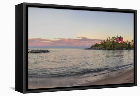 Panoramic of the Marquette Harbor Lighthouse on Lake Superior in Marquette, Michigan USA-Chuck Haney-Framed Premier Image Canvas