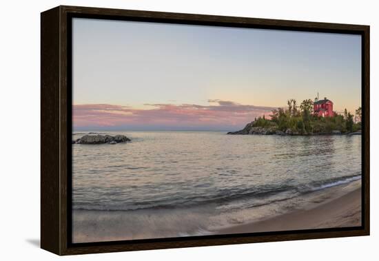 Panoramic of the Marquette Harbor Lighthouse on Lake Superior in Marquette, Michigan USA-Chuck Haney-Framed Premier Image Canvas